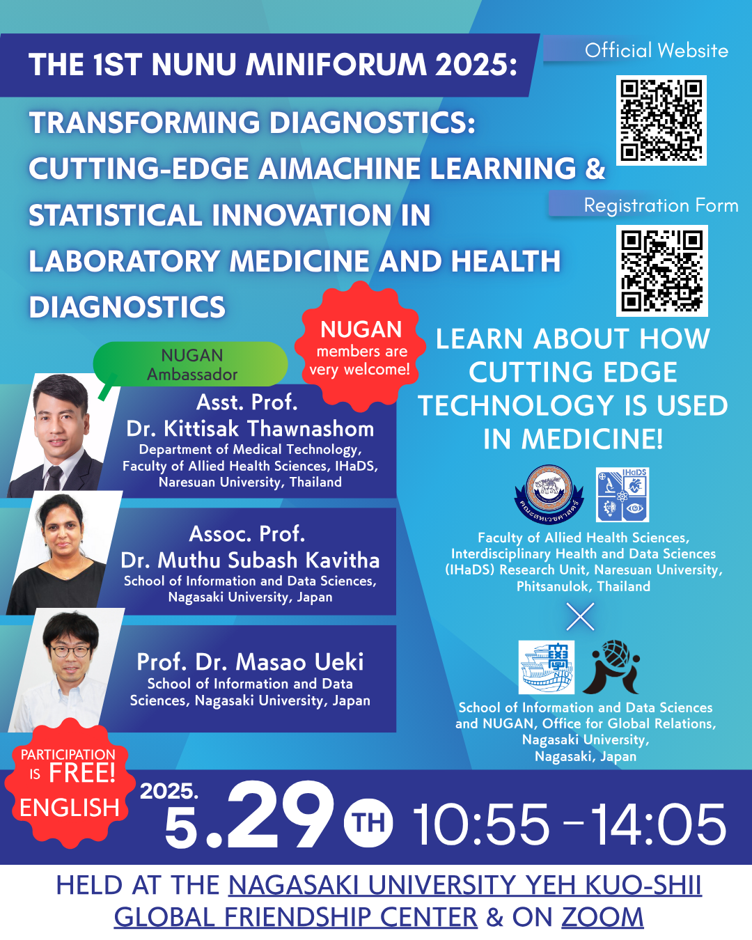 The 1st NUNU miniForum 2025: Transforming Diagnostics: Cutting Edge AI, Machine Learning & Statistical Innovation in Laboratory Medicine and Health Diagnostics